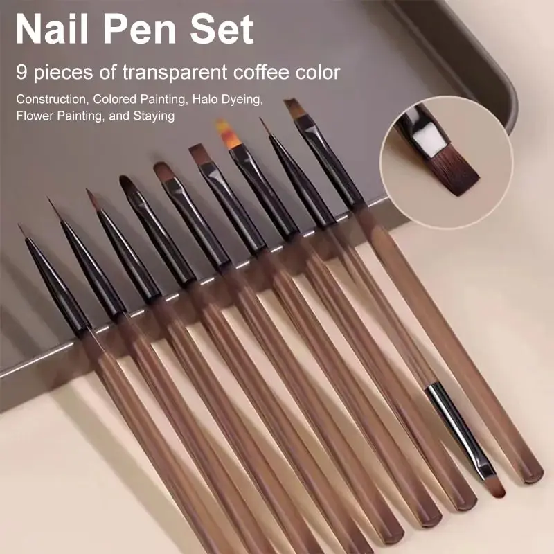 Nail Art Rame - مجموعة فرش أظافر متعددة الرؤوس 9