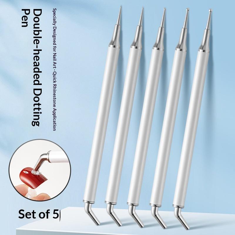 Nail Art Dotting Tool - 5 قطع من أقلام تزيين الأظافر