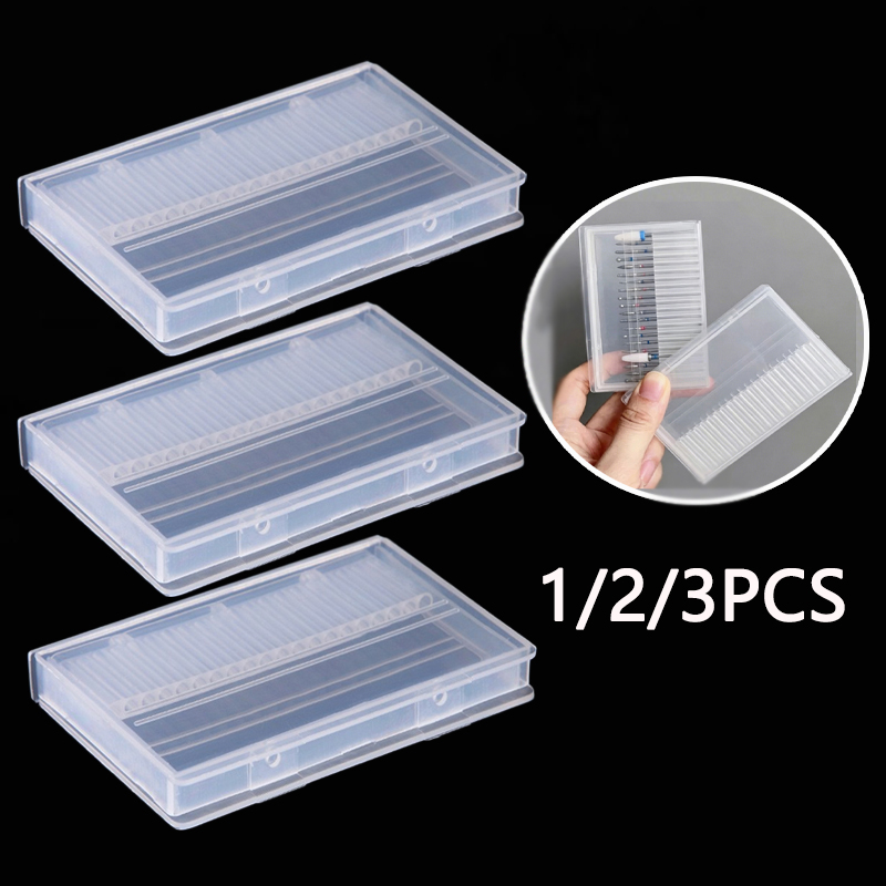 Nail Art Vector - 1/2/3 قطع صندوق تخزين بلاستيكي شفاف