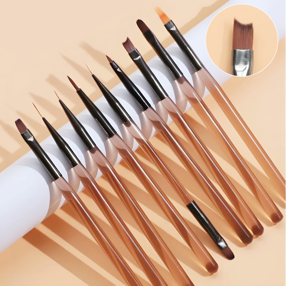 Nail Art Vector - 9 قطعة فرشاة الأظافر لمسمار الفن