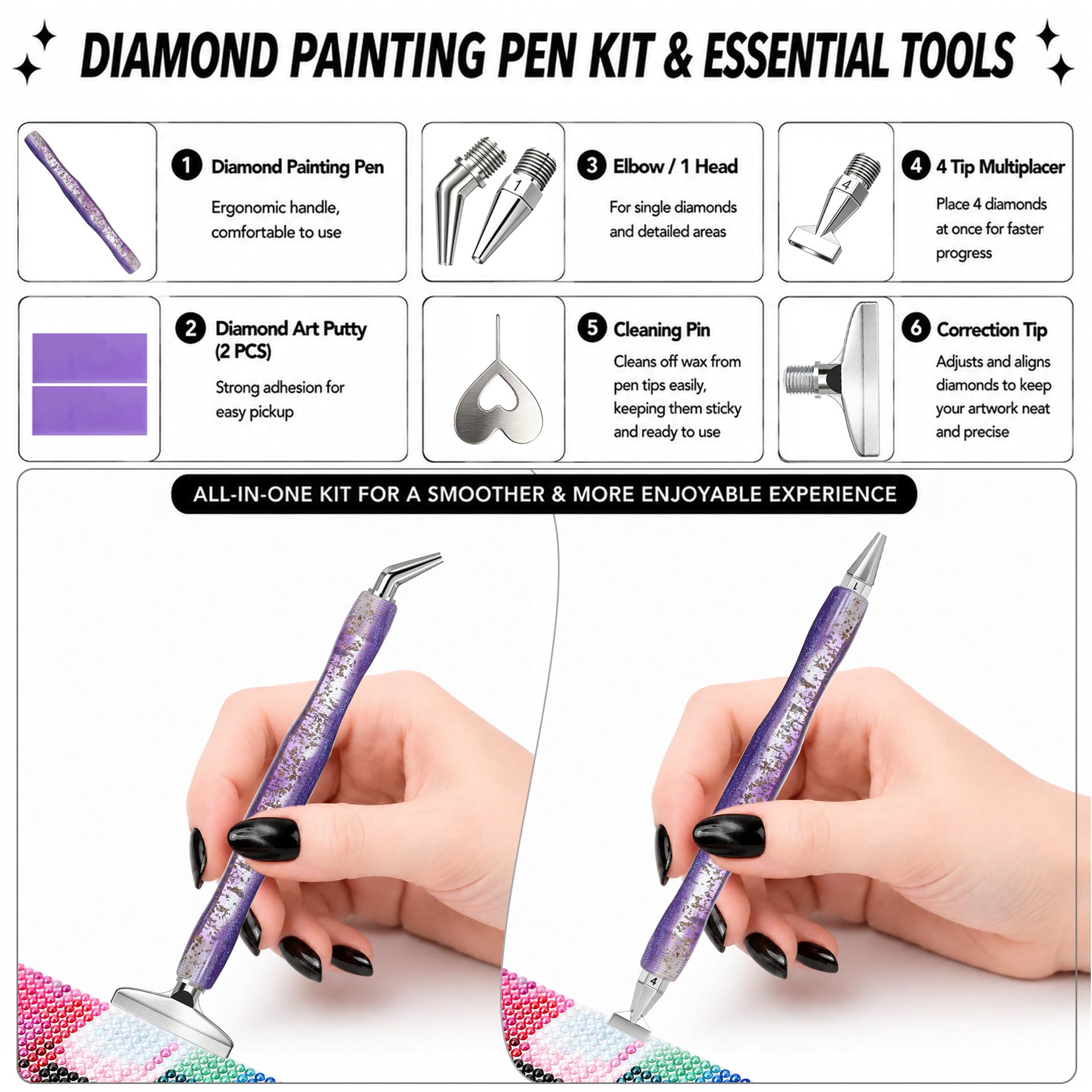 قلم فني للرسم بالألماس، ذو طرف - مراجعة Nail Art Dotting Tool وسعره