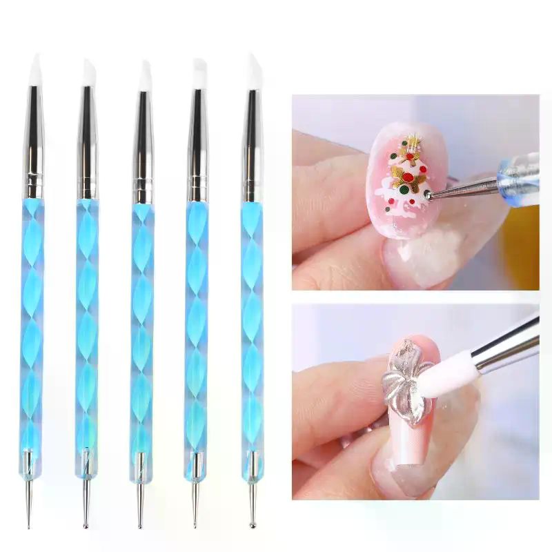 5 قطع أدوات نحت السيليكون للتش - مراجعة Nail Art Dotting Tool وسعره
